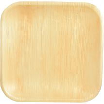 25 Petites Assiettes Carrées (18 Cm) - Feuille De Palmier - Annikids