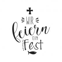 Tampon wir Feiern Ein Fest, 6x7cm - Rayher