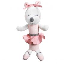 Hochet Petite Souris Danseuse Étoile En Velours Rose - Sauthon