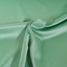 Tissu Satin Duchesse Extensible Vert Amande - Au Mètre - Craftine