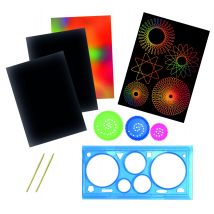 Kit Enfant Cartes À Gratter Arc En Ciel Avec Spirographe - Megacrea DIY