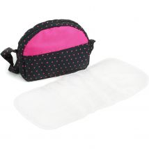 Sac À Langer Pour Poussettes De Poupées. Marine Et Rose À Pois - Bayer Chic 2000
