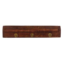 Boite Porte Encens En Bois Motif Arbre De Vie