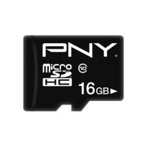 Pny Carte Mémoire Microsd 16gb Class 10 Modèle Performance Plus 50 Mb/s Noir - Pny