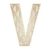 Mégacréa Diy - Lettre V En Bois Alphabet Géant Ajouré 24 Cm - Megacrea DIY
