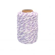 Ficelle Coton Bicolore Mauve Et Blanc 25 M X 1,5 Mm - Megacrea DIY