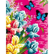 Canevas Antique Les Papillons 50x65 Cm 100% Coton - Megacrea DIY
