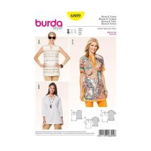 Patron Burda 6809 Blouse Et Tunique Du 34 Au 46 Taille N°fr 34-46