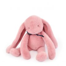 Doudou Lapin Méloé Rosé - Peluche Douce De 37 Cm Fabriquée En Bretagne - iggual