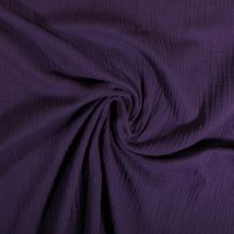 Tissu Double Gaze De Coton Uni Violet - Au Mètre - Craftine