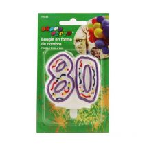 Bougie Anniversaire Nombre 80 - Darda