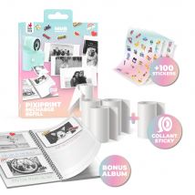 Kit Créatif Pixiprint - 3 Rouleaux Standards + 1 Rouleau Autocollant + Album - 300 Photos - Mob - MOB - Mobility On Board