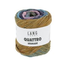 Coton À Tricoter Et À Crocheter Quattro Degrade - 100gr - Lang Yarns Multicolore 0010 (bleu Clair-ocre-rose)
