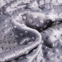 Tissu Minky Ultra Doux Pois Gris Galet - Au Mètre - Craftine