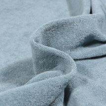 Tissu Jersey Velours Eponge Bio Bleu Gris - Au Mètre - Craftine