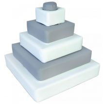 Pyramide- Lot De 6 Gros Blocs Blanc,gris - Velinda