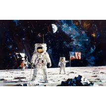 Puzzle Cosmonaute Sur La Lune : Robert Mccall -1000 Pieces - Collection Espace - Educa 18459 - Educa