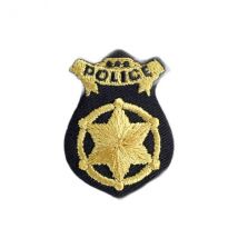 Ecusson Badge Police Or 2,8cm X 4cm - My mercerie