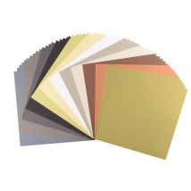 Papier Cartonné - 30,5 X 30,5 Cm - 216 G - 12 Couleurs Assorties - Lisse - Florence - 60 Feuilles Scrapbooking
