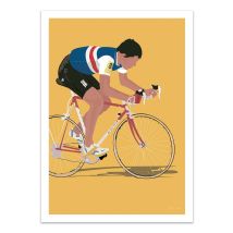 Affiche 50 X 70 Cm - Cycliste - Lpx Illustration - Wall Editions