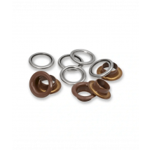 Boîtes De 15 Œillets Avec Rondelles 14 Mm - Prym Brun Foncé