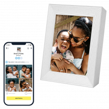 Cadre Photo Numérique Aura Mason 9 White Quartz - AURA FRAMES