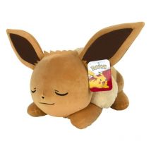 Pokémon - Peluche Evoli Endormi 45 Cm - Jazwares
