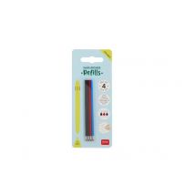 Set De 4 Recharges Stylo Gel - Noir Rouge Et Bleu - Legami
