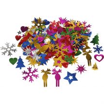 Sequins, Dim. 8-50 Mm, Couleurs Vives, 400 Gr/ 1 Pq. - CC Hobby