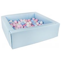 Piscine À Balles Carrée Avec 300 Balles -bleu Clair/blanc, Transparent, Bleu Clair, Rose, Rose, Bleu - Velinda