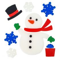 Déco De Noël Fenêtre Gel Vitrostatique Bonhomme De Neige 14 Pièces - Megacrea DIY