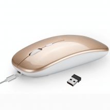Souris Bluetooth Sans Fil Rechargeable Ultra Fine Et Silencieuse Or Or Yonis - Yonis