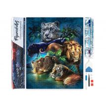 Diamond Painting Broderie Diamant Figured’art 40x50cm Toile Entière Roulée Avec Diamants Carrés - Animaux De La Jungle - Figured'Art
