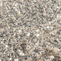 Tissu Sequins Cosmos Sequins Argentés Sur Fond Beige Nacré - Craftine