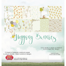 Pochette De 12 Feuilles Recto Verso Hoppinf Bunnies Craft And You Design - Craft and you design
