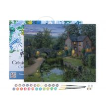 Peinture Par Numéro Figured'art Avec Cadre - Havre De Paix Lumineux - Kit De Loisir Créatif Diy Numéro D'Art - 40x50cm Toile Tendue Sur Châssis