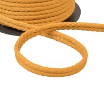 Bobine 20m Double Cordon Chevrons 10mm Jaune Moutarde - My mercerie