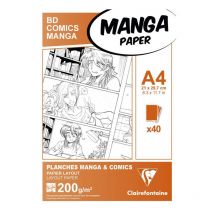 Bloc Dessin - A4 21 X 29,7cm - Bd Comics Manga - Papier Layout - Clairefontaine