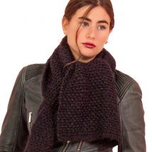 Echarpe Arolla - Kit Tricot Noir Aiguille 8 - Tricotez-moi