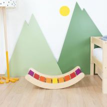 Planche D'Équilibre Rokit - Bois Massif Dégradé Couleurs Chaudes - Benlemi