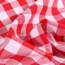 Tissu Rayures Très Grands Carreaux 17 Mm Rouge - Craftine