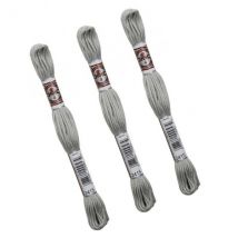 Lot De 3 Échevettes 10m Dmc Fil Retors Mat Canevas Tapisserie 100% Coton Gris Clair 2415 - Dmc
