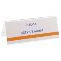 Boite De 50 Badges Pour Chevalet Porte Nom 120 X 45mm Transparent Wonday