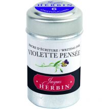 6 Cartouches D'Encre - Violette Pensée - Pour Stylos Plume Et Roller - Herbin - Jacques Herbin