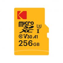 Kodak Carte Mémoire Micro Sd 256gb Classe 10 – Stockage Haute Capacité Et Haute Performance Avec Adaptateur Sd, Compatible Smartphones, Caméras, 