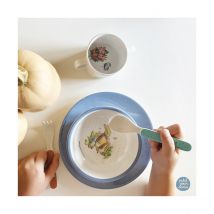Bol En Mélamine Pierre Lapin Bleu Pour Céréales Et Purées - Petit Jour