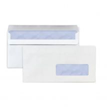 200 Enveloppes Blanches En Papier Avec Fenêtre - 11 X 22 Cm - Raja