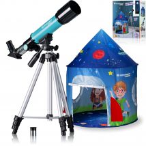 Télescope À Lentille 50/360 Avec Tente Bleu - Bresser