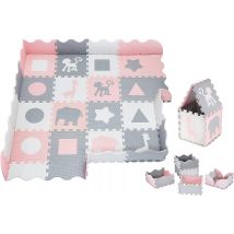 Tapis D'Eveil Bébé Tapis Puzzle En Mousse Eva 150*150 - Grand Tapis De Jeu Avec Rebord Sans Odeur - Moby System