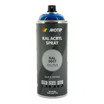 Bombe De Peinture - Bleu Trafic - Ral 5017 - Brillant - Acrylique - Tous Supports - Motip - 400ml - Motip